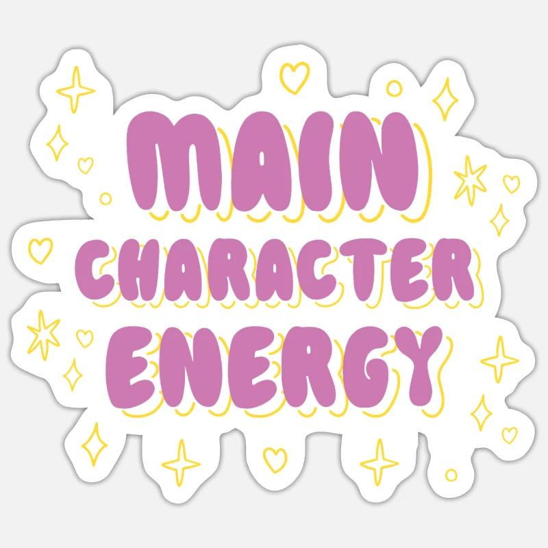 Main Character Energy Tee - Sticker size S (10 x 10 cm) - white matte