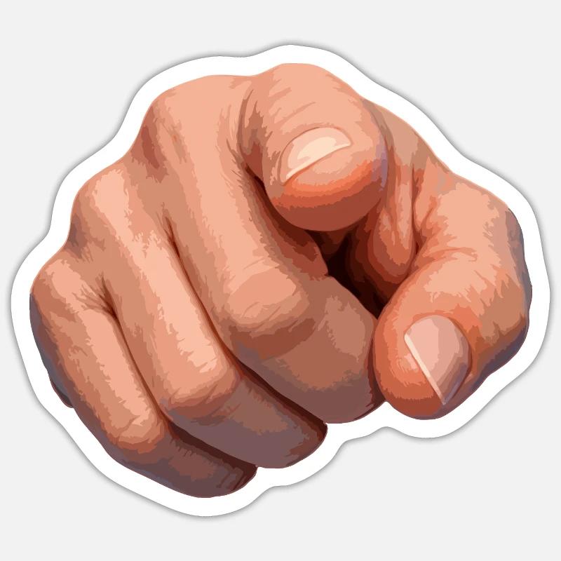 Illustration de l’indice pointé - Sticker taille S (10 x 10 cm) - blanc mat