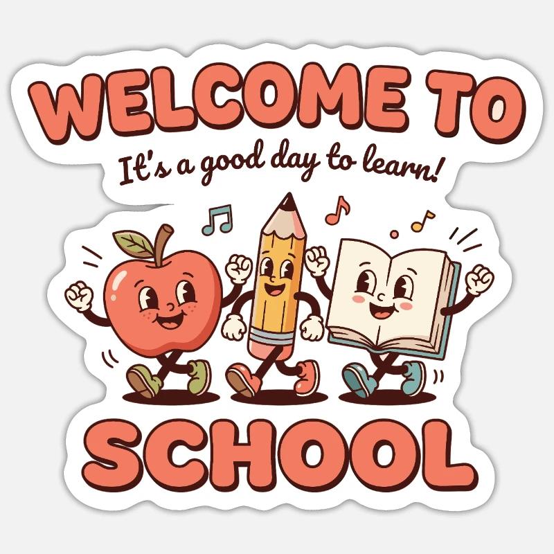 Welcome to School Design – Einschulung Kinder - Sticker size S (10 x 10 cm) - white matte
