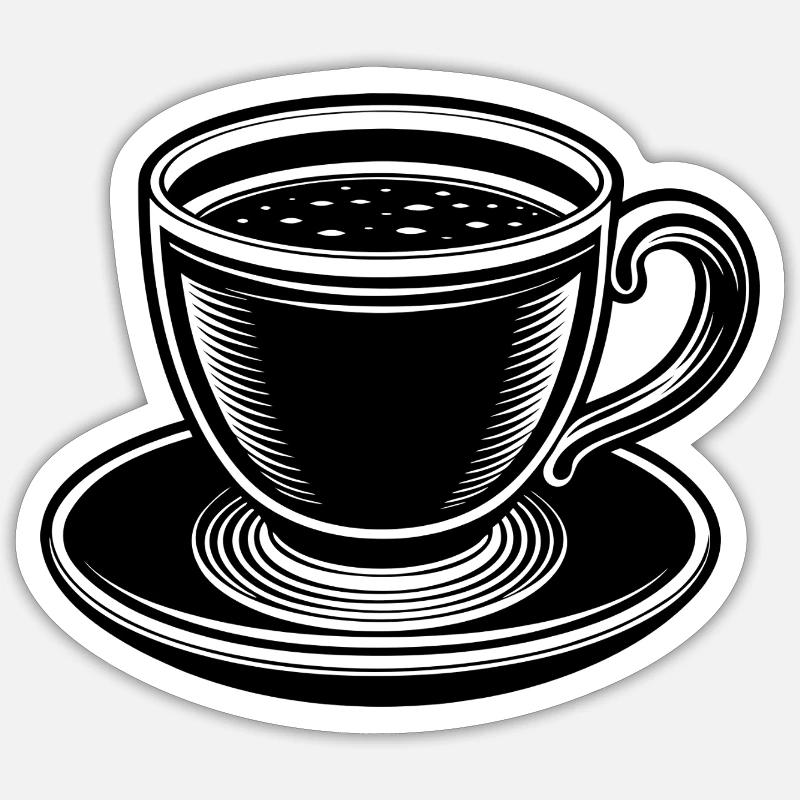 Tasse de café - Sticker taille S (10 x 10 cm) - blanc mat