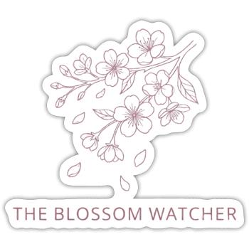 The Blossom Watcher - Spring Snow UK Season Art - Sticker size S (10 x 10 cm) - white matte - Front