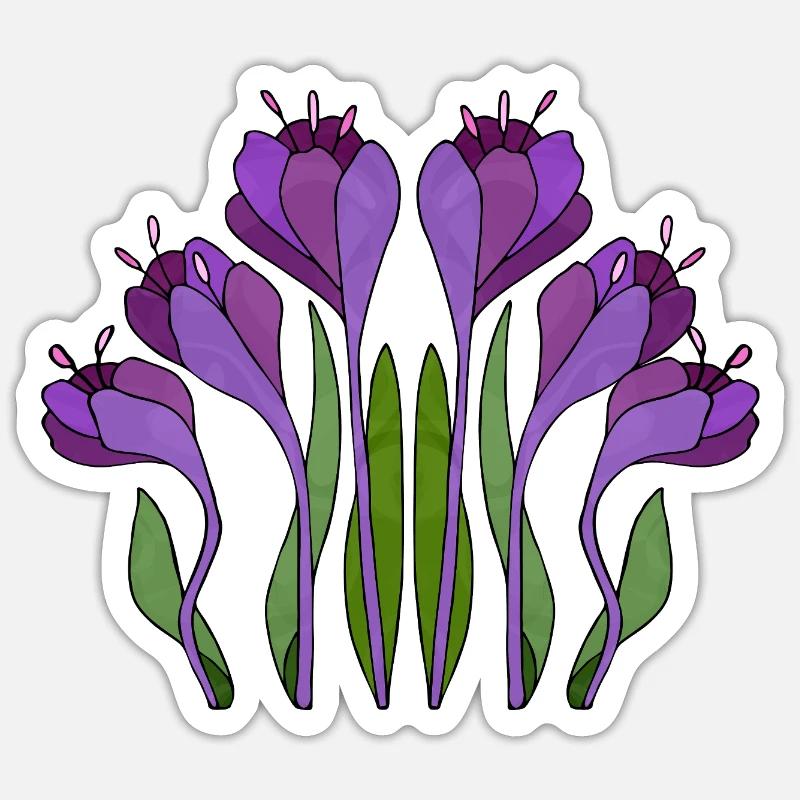Blumen - Sticker Größe S (10 x 10 cm) - Mattweiß