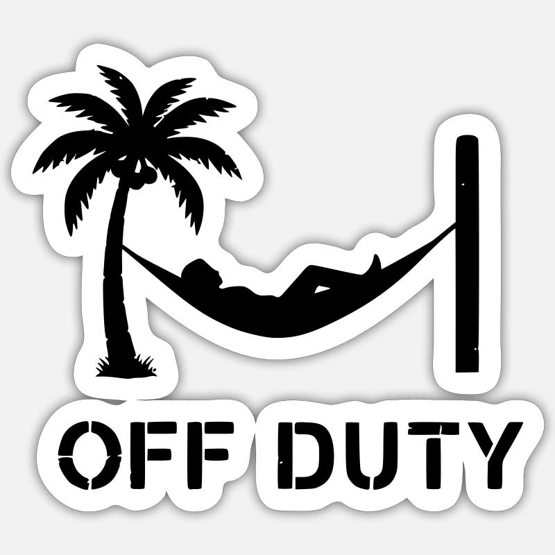 Hängematte Off Duty Feierabend Sticker Größe S (10 x 10 cm)