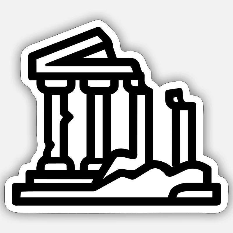 Trümmer - Sticker Größe S (10 x 10 cm) - Mattweiß