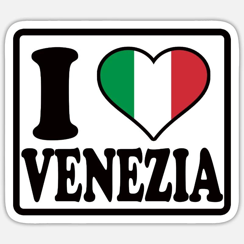 J’adore Venise - Sticker taille S (10 x 10 cm) - blanc mat