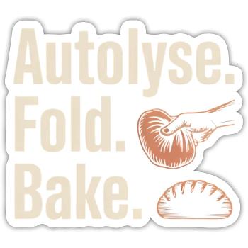 Autolyse Fold Backe Bread Kunst - Sticker Größe S (10 x 10 cm) - Mattweiß - Vorne