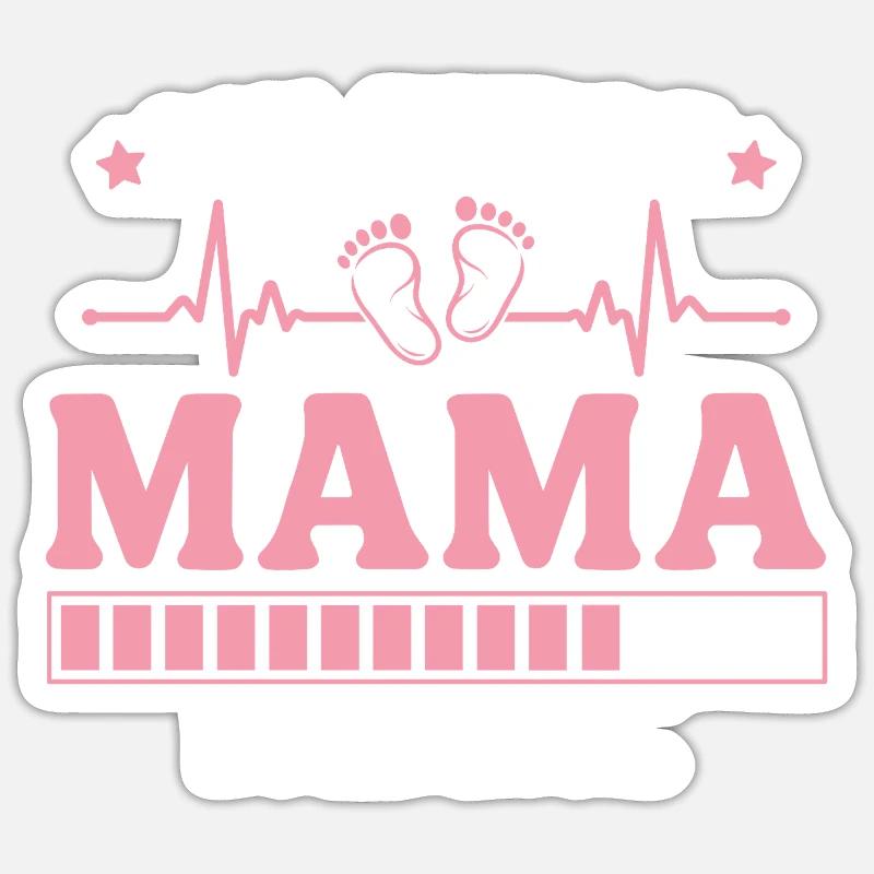 Ich werde Mama 2027 – Werdende Mutter - Sticker Größe S (10 x 10 cm) - Mattweiß