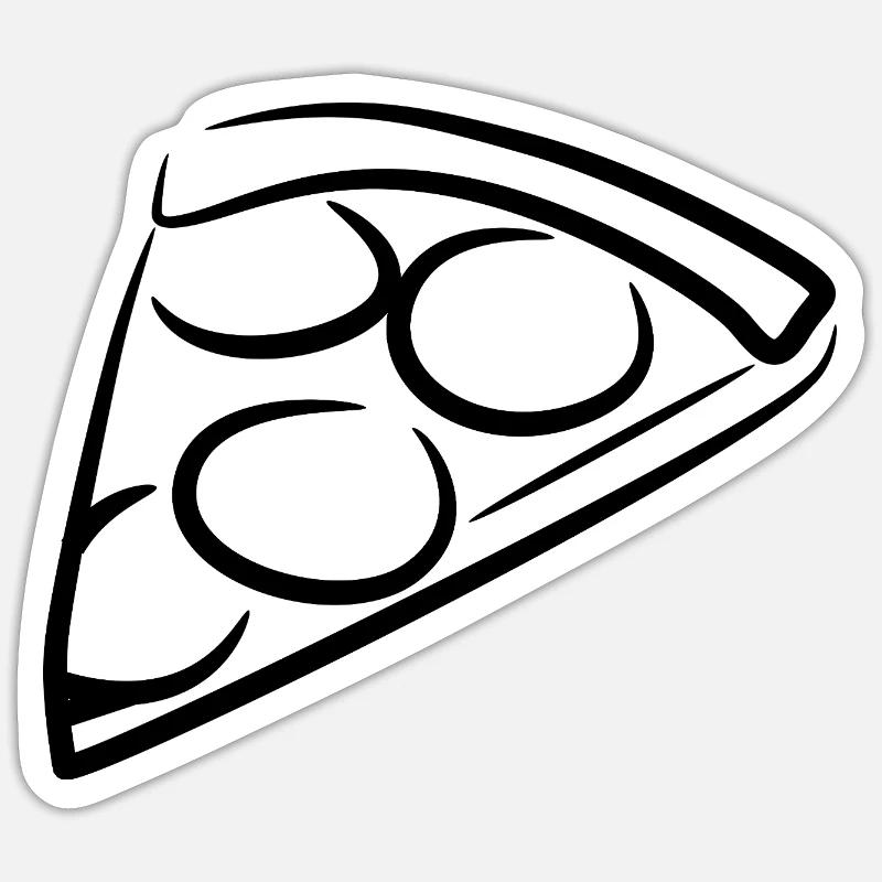 Pizza - Sticker Größe S (10 x 10 cm) - Mattweiß