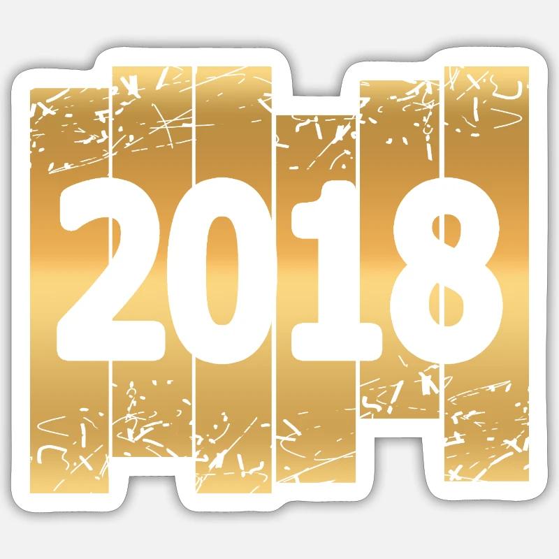 Gold 2018 - Sticker Größe S (10 x 10 cm) - Mattweiß