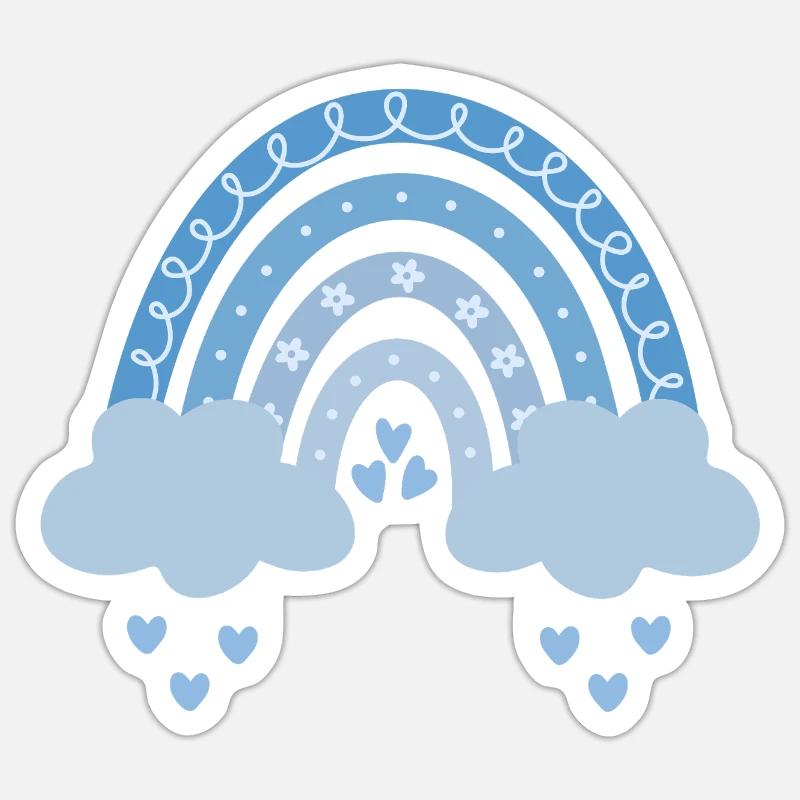 Bleu arc-en-ciel - Sticker taille S (10 x 10 cm) - blanc mat