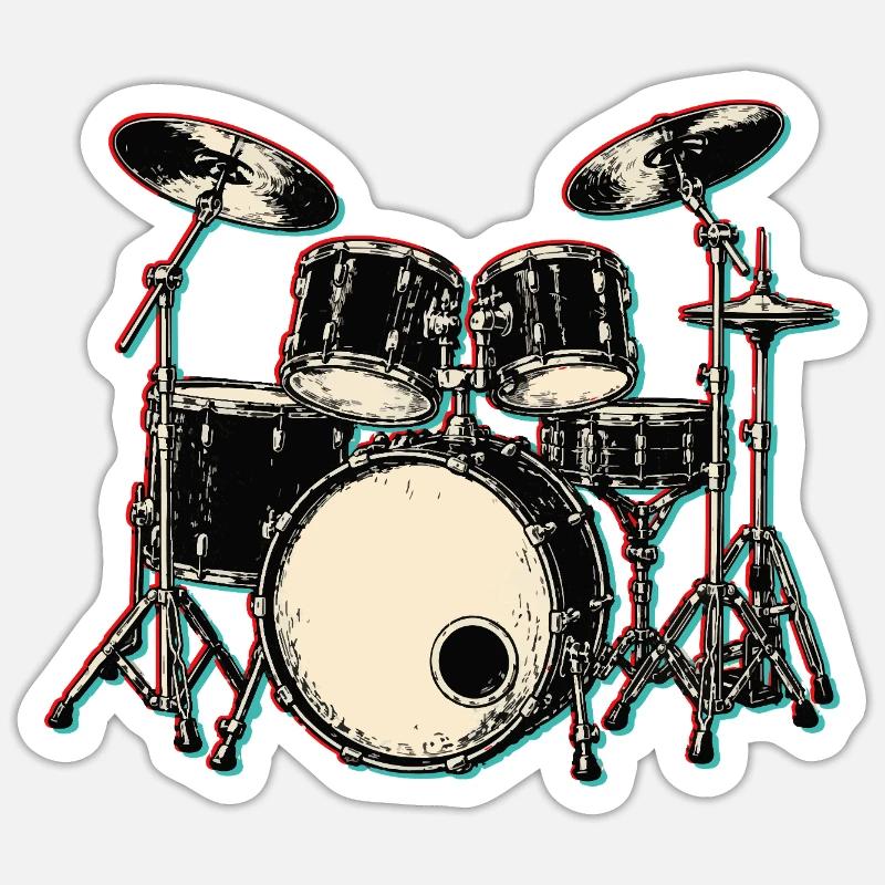percussion - Sticker taille S (10 x 10 cm) - blanc mat
