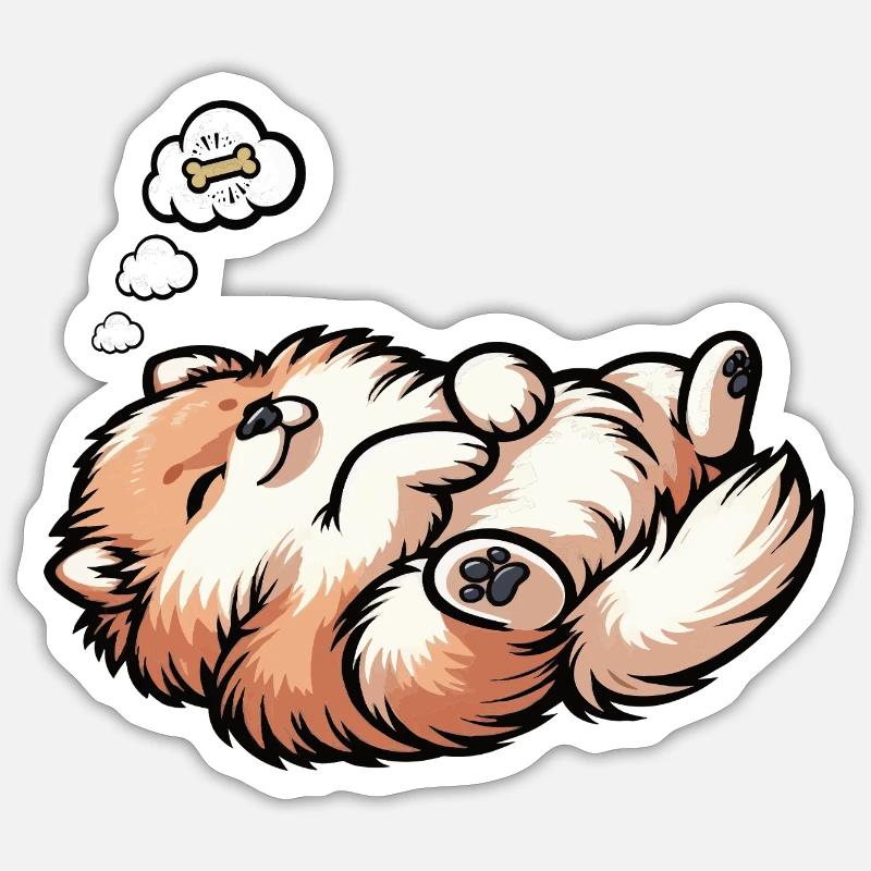 Zwergspitz Zwergspitze Spitzhund Zwergspitzhalter - Sticker Größe S (10 x 10 cm) - Mattweiß