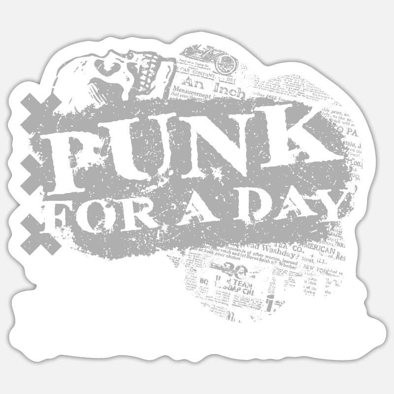 Punk For A Day - Sticker Größe S (10 x 10 cm) - Mattweiß