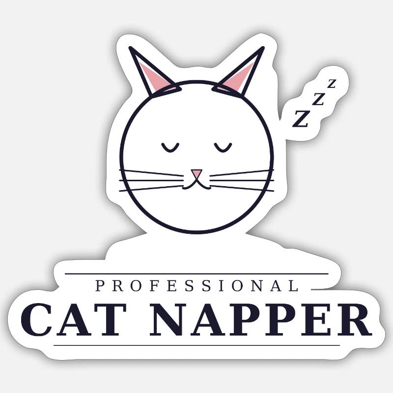 Professional Cat Napper - Sticker size S (10 x 10 cm) - white matte