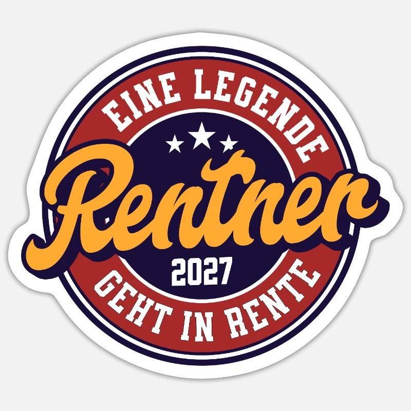 Retraités 2027 - Sticker taille S (10 x 10 cm) - blanc mat