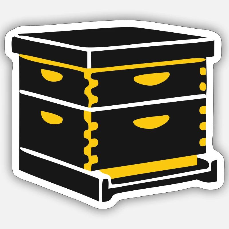 Ruche, apiculteur d’apiculture d’apiculture - Sticker taille S (10 x 10 cm) - blanc mat