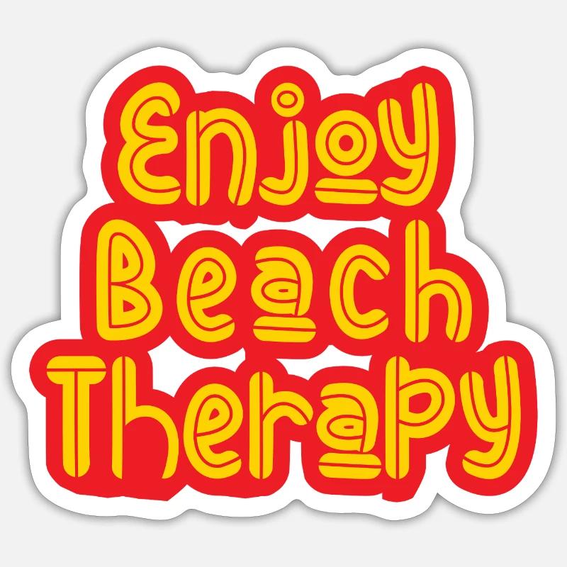 Enjoy Beach Therapy - Sticker size S (10 x 10 cm) - white matte