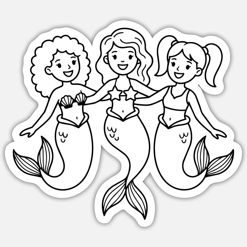 Sirènes - Sticker taille S (10 x 10 cm) - blanc mat