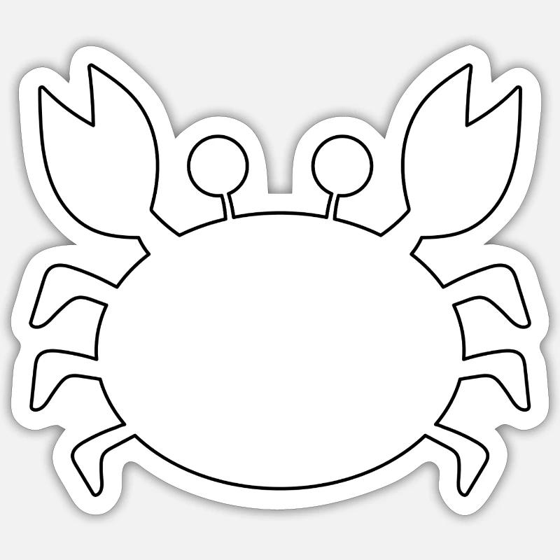 Contour du crabe - Sticker taille S (10 x 10 cm) - blanc mat
