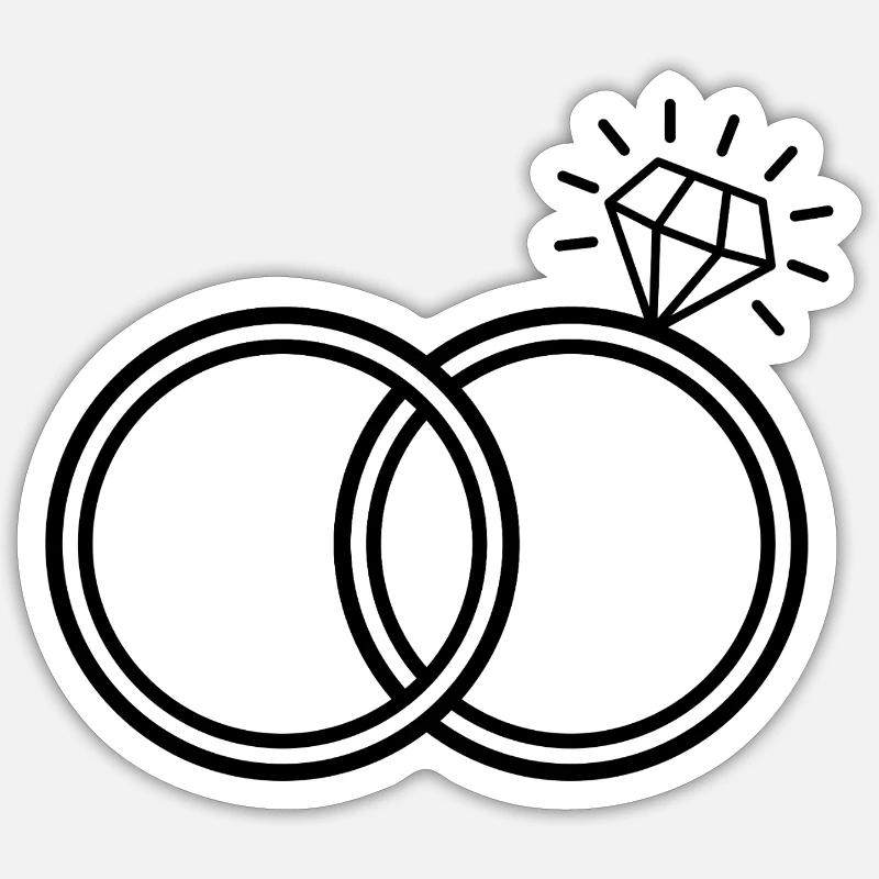 Bague en diamant - Sticker taille S (10 x 10 cm) - blanc mat