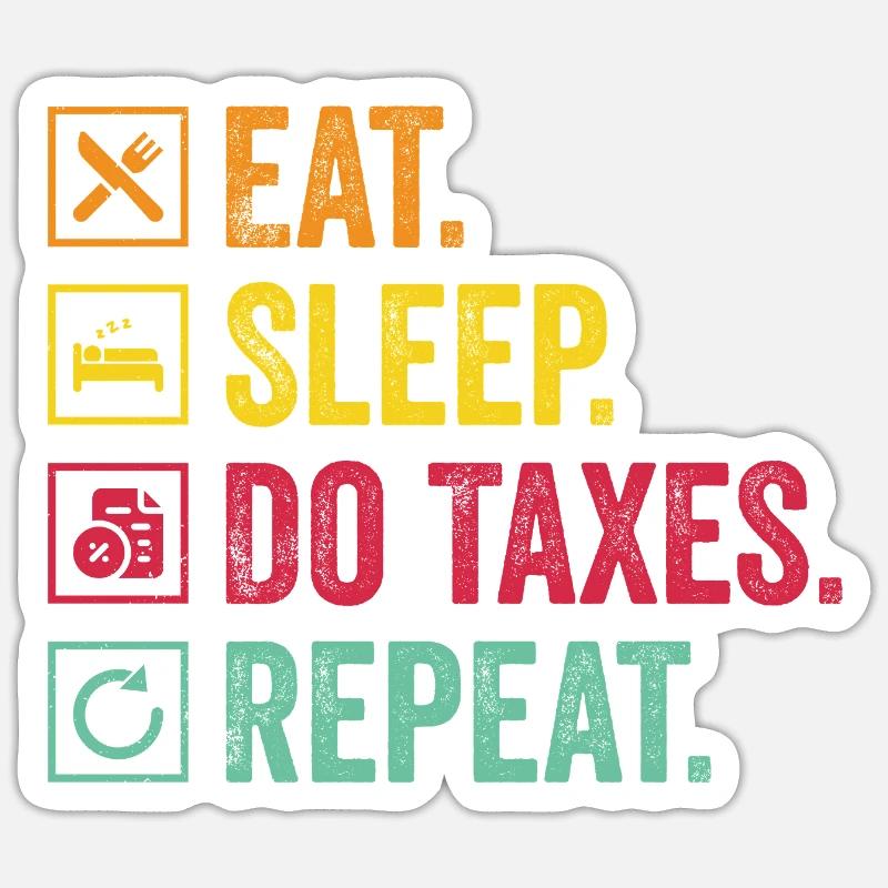 Manger Contrôle du sommeil Répéter - Sticker taille S (10 x 10 cm) - blanc mat