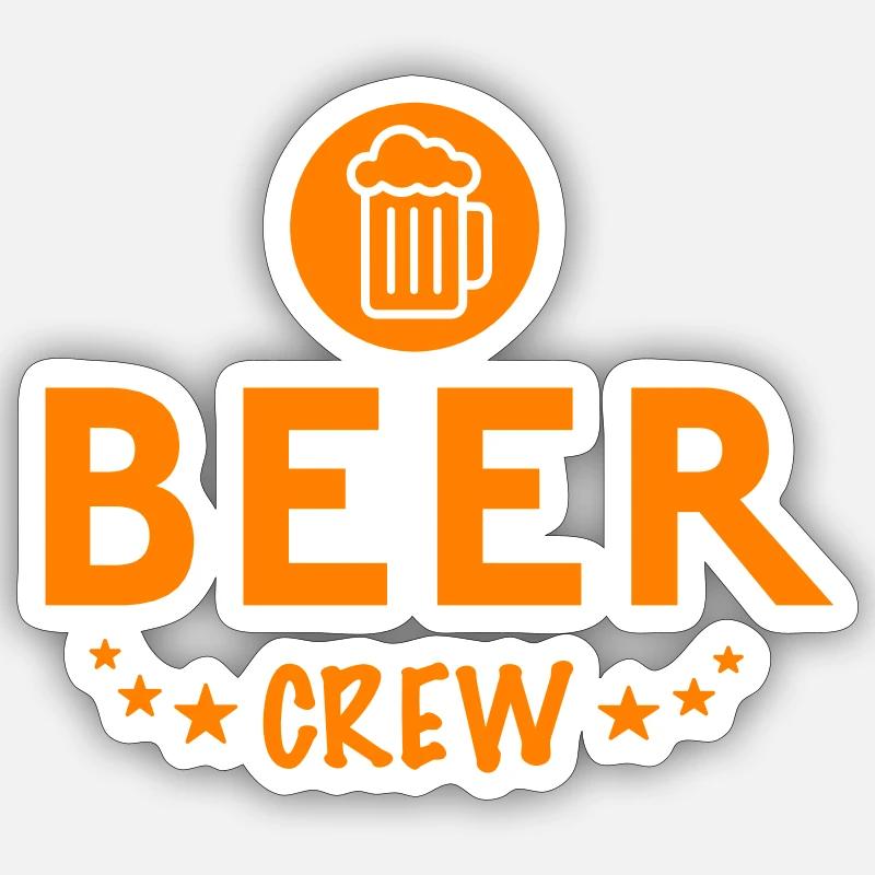 Beer Crew - Sticker Größe S (10 x 10 cm) - Mattweiß