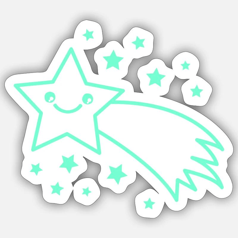 Smiling Star Comet - Sticker size S (10 x 10 cm) - white matte