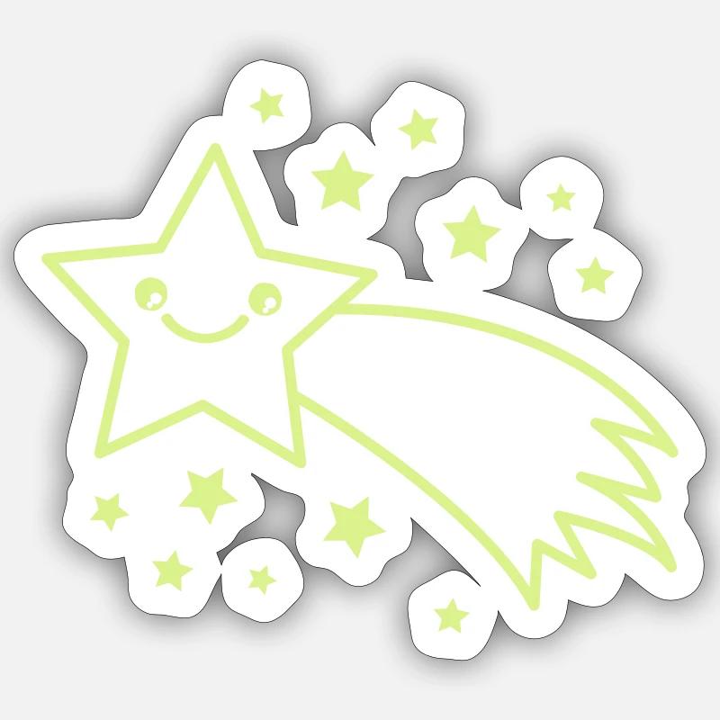 Sternschnuppe Sternenflug - Sticker Größe S (10 x 10 cm) - Mattweiß