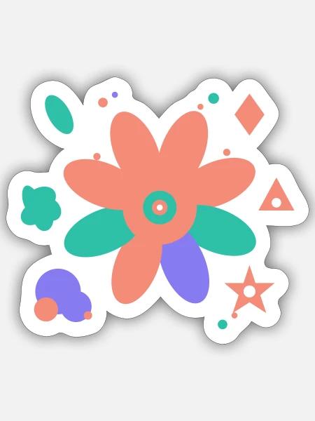Buntes Design der modernen Kunst - Sticker Größe S (10 x 10 cm) - Mattweiß