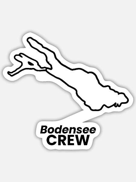 Bodensee Crew T-Shirt See Fan Geschenk - Sticker Größe S (10 x 10 cm) - Mattweiß