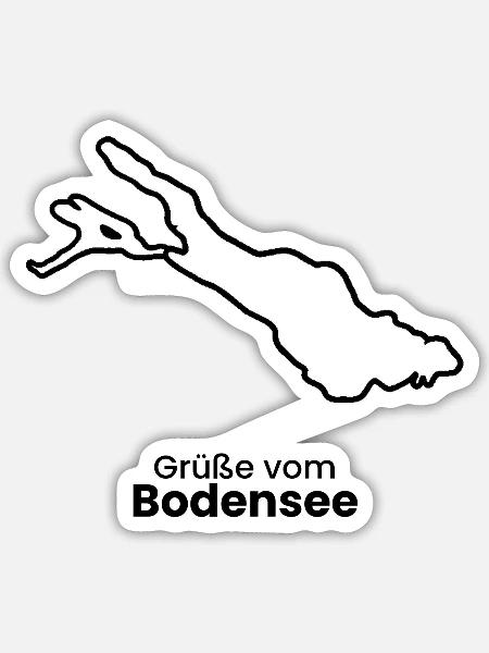 Grüße vom Bodensee Souvenir T-Shirt Urlaub - Sticker Größe S (10 x 10 cm) - Mattweiß