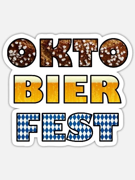 Oktobierfest Bavarian Beer Pattern - Sticker Größe S (10 x 10 cm) - Mattweiß