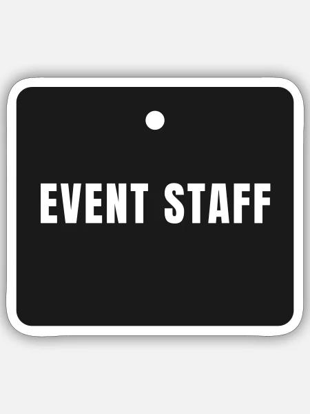 Event Staff Badge - Personal Veranstaltung - Sticker Größe S (10 x 10 cm) - Mattweiß