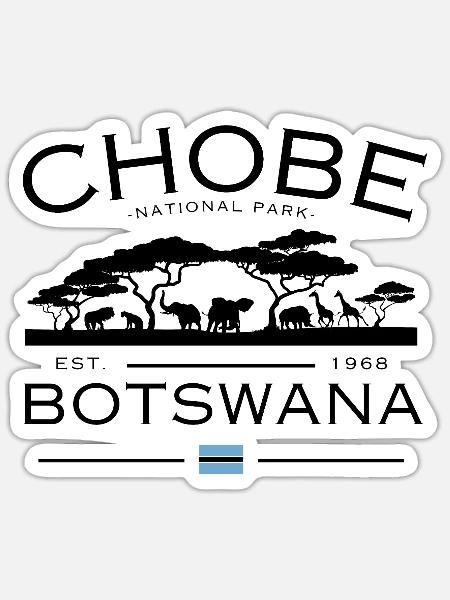 Chobe Nationalpark Botswana Safari - Sticker Größe S (10 x 10 cm) - Mattweiß