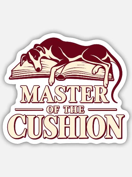 Windhund-Rettungsmeister des Kissenhemdes - Sticker Größe S (10 x 10 cm) - Mattweiß