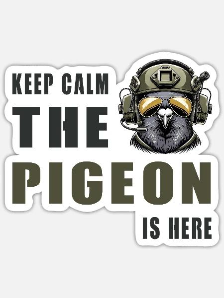 Keep Calm Die Taube Ist Hier - Sticker Größe S (10 x 10 cm) - Mattweiß