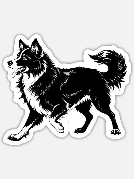 Australian Shepherd Dog-Gangarten - Sticker Größe S (10 x 10 cm) - Mattweiß