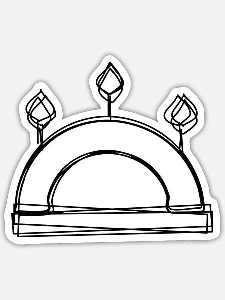 Schwibbogen handgezeichnet - Sticker Größe S (10 x 10 cm) - Mattweiß