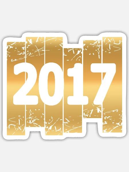 Goldfarben 2017 - Sticker Größe S (10 x 10 cm) - Mattweiß