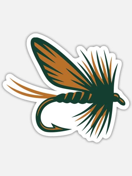 Fliegenfischen Koeder Grafik - Sticker Größe S (10 x 10 cm) - Mattweiß