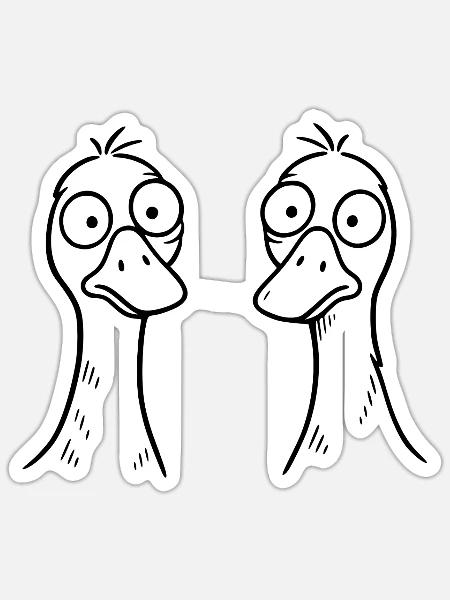 Dumme Gänse - Sticker Größe S (10 x 10 cm) - Mattweiß