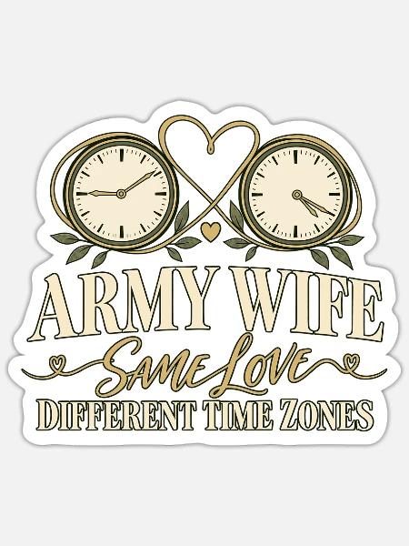 Armee Ehefrau Militär Ehefrau Einsatz - Sticker Größe S (10 x 10 cm) - Mattweiß
