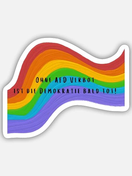 Gegen die AFD - Sticker Größe S (10 x 10 cm) - Mattweiß