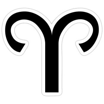 Sternzeichen Widder - Sticker Größe S (10 x 10 cm) - Mattweiß - Vorne