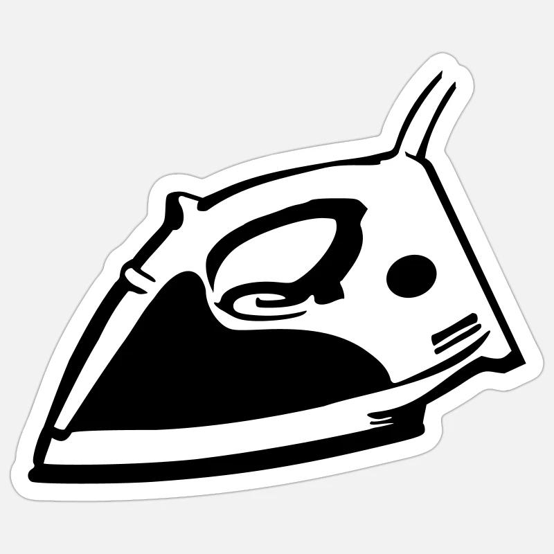 Fer à repasser - Sticker taille S (10 x 10 cm) - blanc mat
