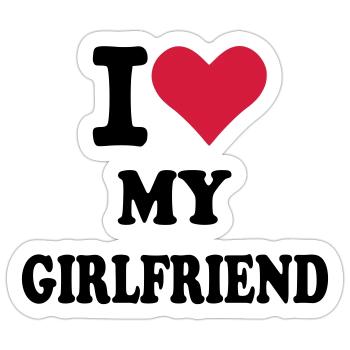 Girlfriend - Sticker taille S (10 x 10 cm) - blanc mat - Devant