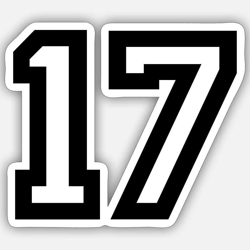17 Collegestyle - Sticker Größe S (10 x 10 cm) - Mattweiß