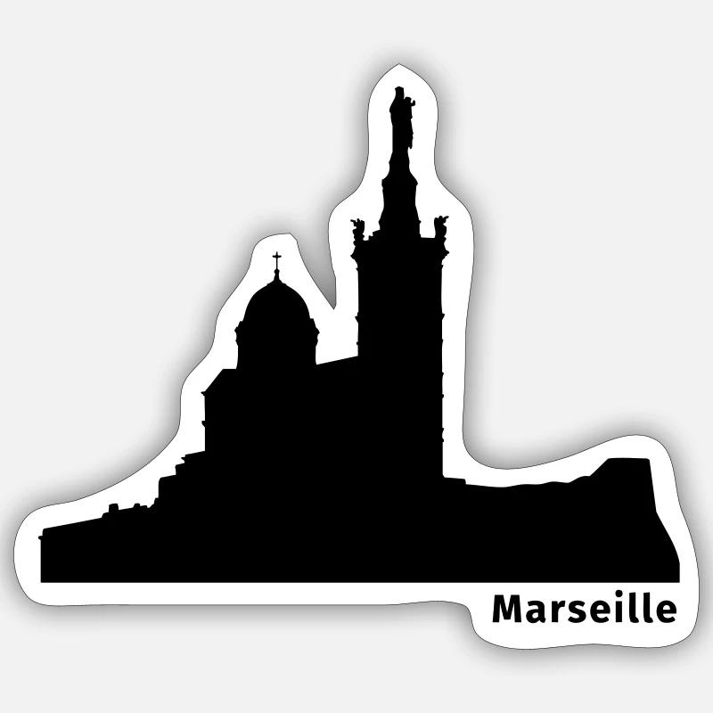 Marseille - Sticker Größe S (10 x 10 cm) - Mattweiß