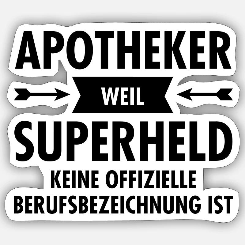 Apotheker - Superheld - Sticker Größe S (10 x 10 cm) - Mattweiß