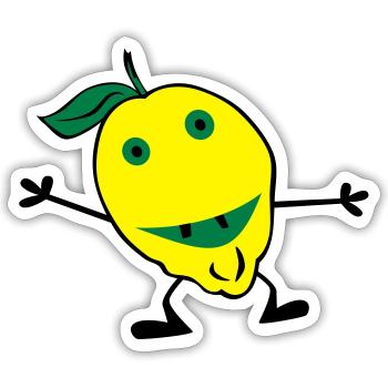 Zitronen Mann - Sticker Größe S (10 x 10 cm) - Mattweiß - Vorne